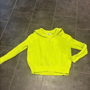 525 America bright yellow Half-Zip 100% cotton Sweater. Size XS